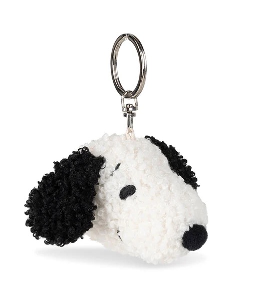 Porte-clé Snoopy en velours côtelé crème