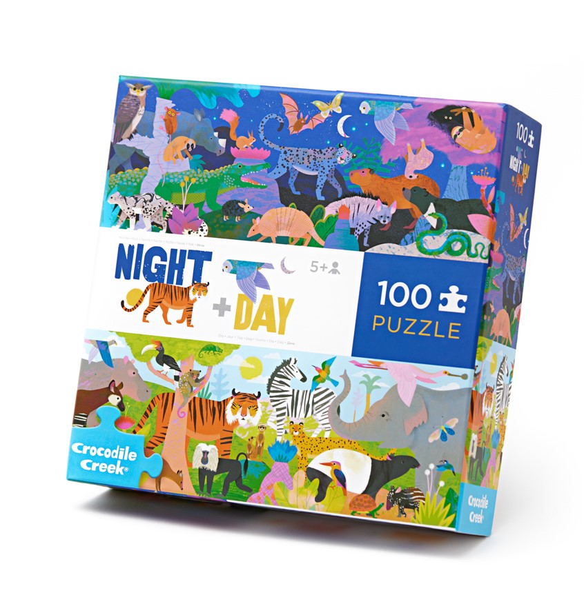 Puzzle 100 pcs - Animaux du jour et de la nuit