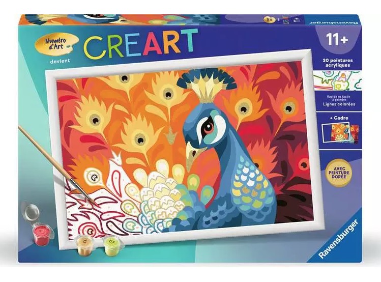CreArt Kids Peinture au numero Paon