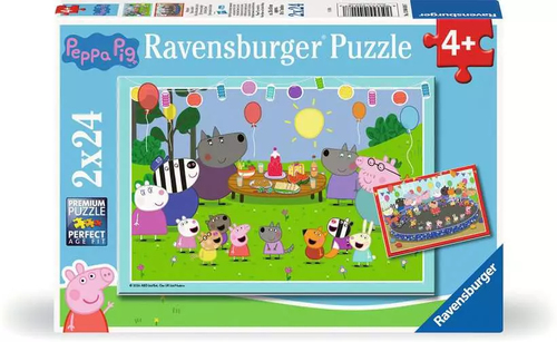 Puzzle 2x24 pieces Place a la fete Peppa Pig