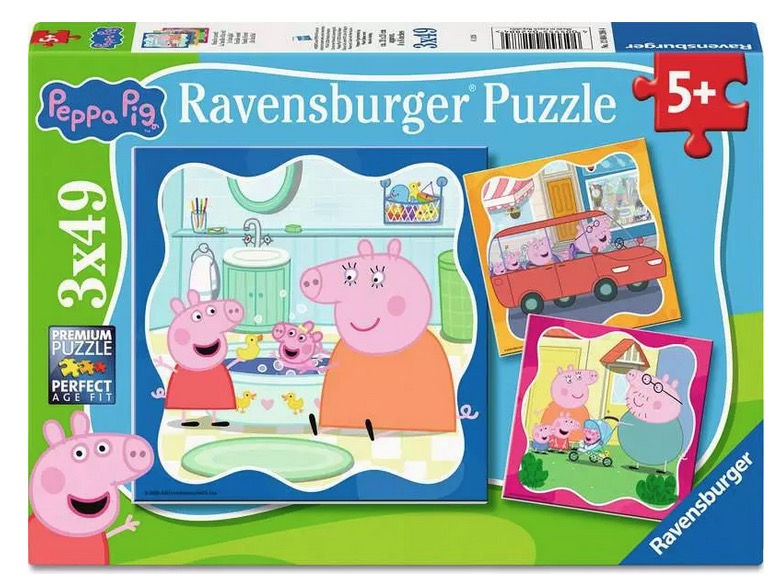 Puzzle 3x49 pieces La famille d abord Peppa Pig