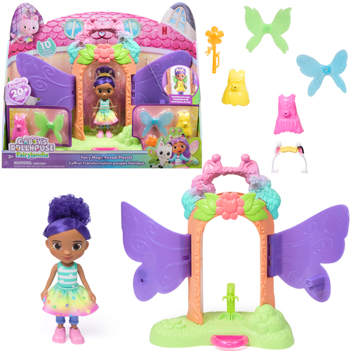 Playset Transformation - Poupée Articulee Fee Fairylandia 15 cm Avec 6 Accessoires