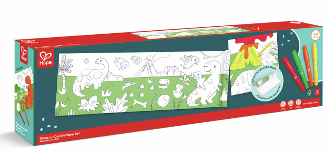 Rouleau a dessin et feutres - Dinosaure