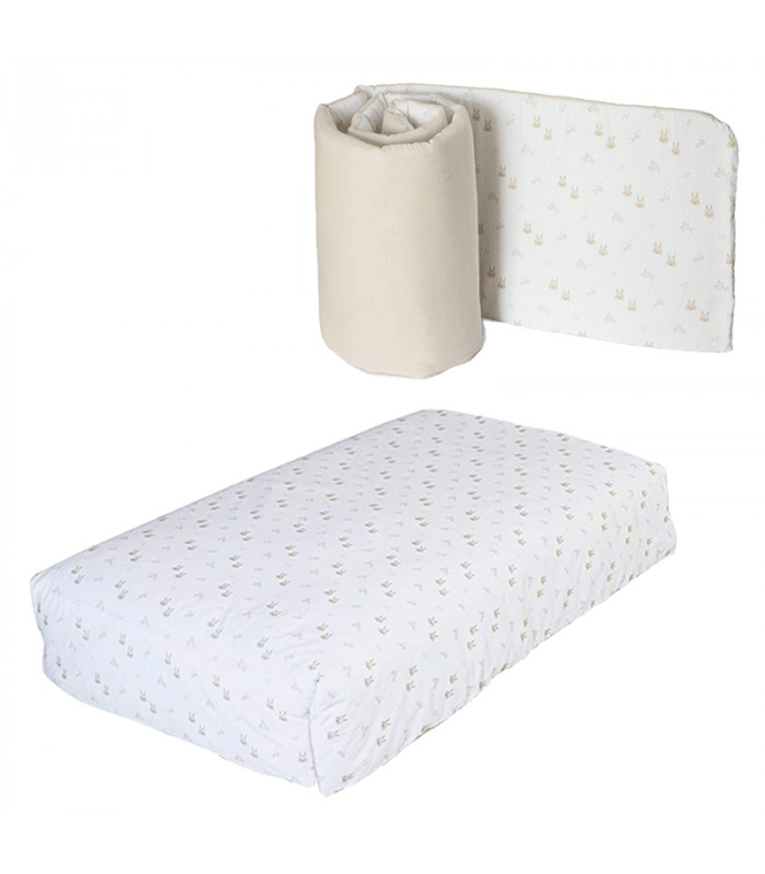 Ensemble linge Nordique + tour de lit 120x60 Rabbits