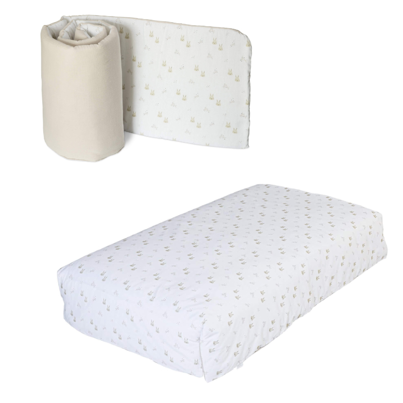 Ensemble linge Nordique + tour de lit 140x70 Rabbits