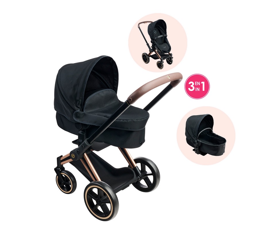Landau 3 en 1 Cybex Priam Noir pour Poupon