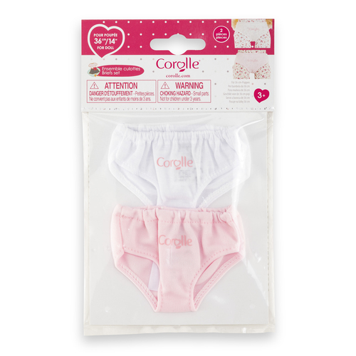 Ma Corolle Ensemble de 2 culottes - Rose et blanc
