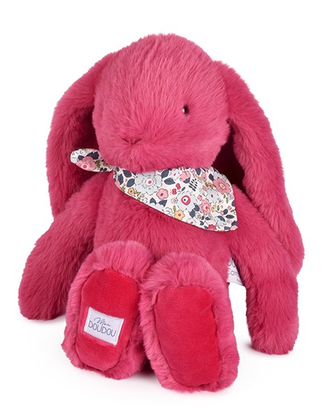 Peluche lapin fuchsia - 35cm - Lapin Fleurette