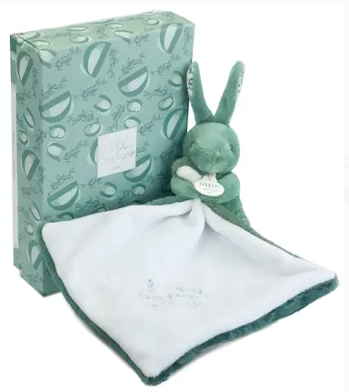 Lapin doudou - Lapin avec doudou vert sauge