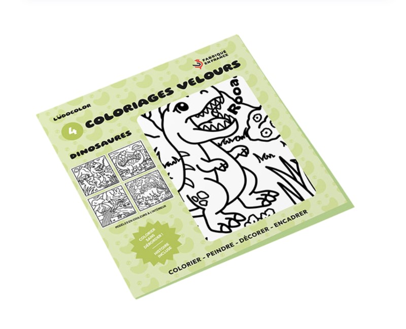 Lot de 4 coloriages velours Dinosaures