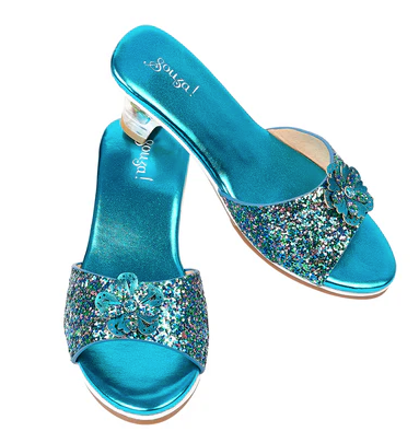 Pantoufle a talon haut Annelle - Bleu Satine 27-28