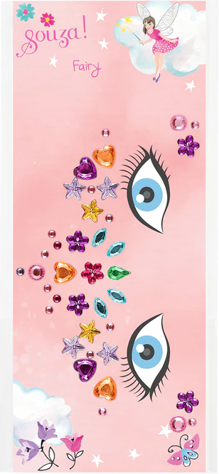 Bijoux de visage autocollants Elfe multicolore