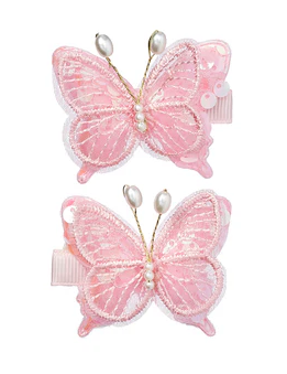 Barrette de cheveux Chaja papillon rose