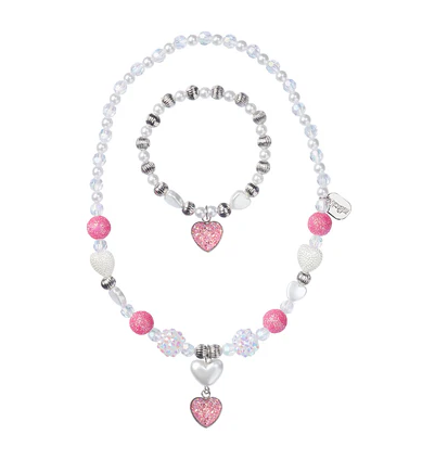 Ensemble collier et bracelet Mikky cœur