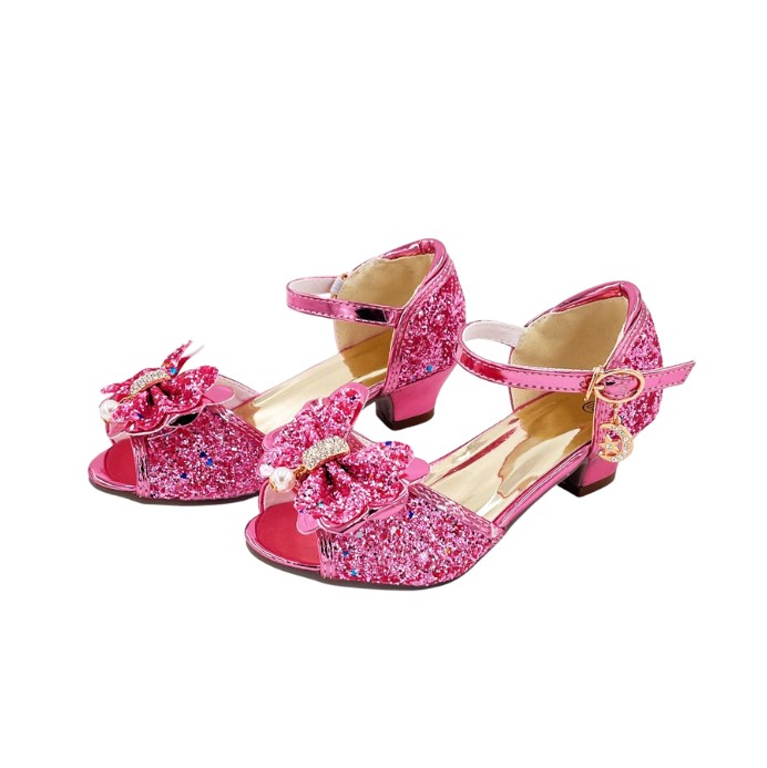 Mules a Nœuds et Paillettes Roses