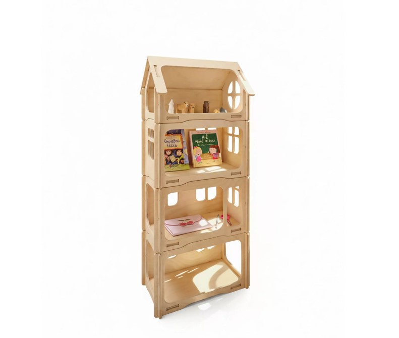 Maison de poupée en bois empilable 3+1