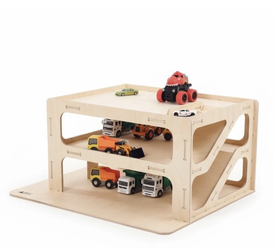 Garage en bois enfant - naturel