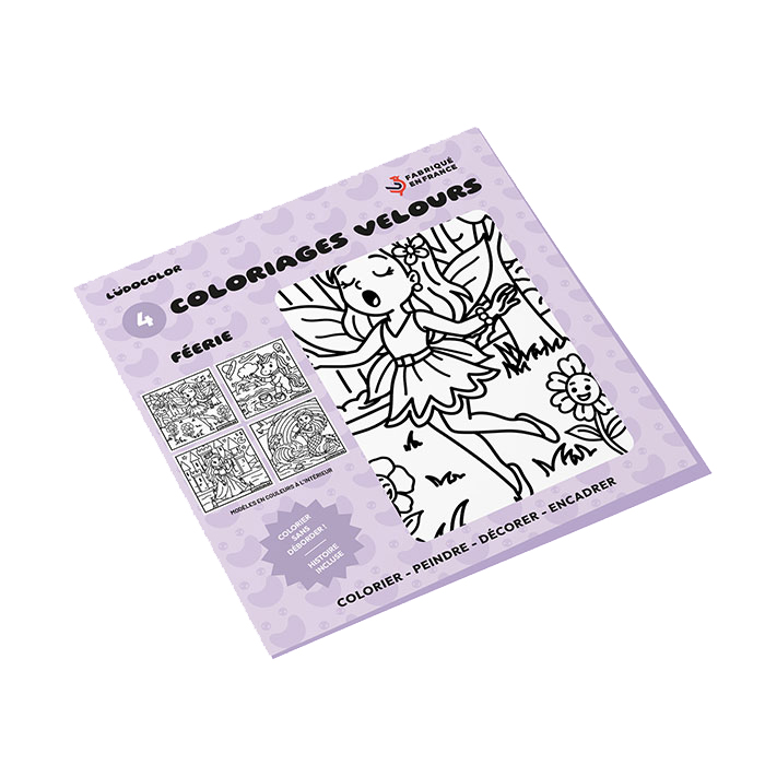 Lot de 4 coloriages velours Féerie