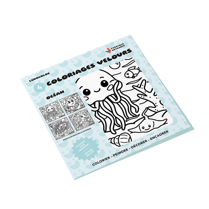 Lot de 4 coloriages velours Océan