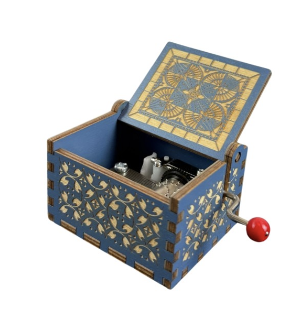 Boite pour manivelle musicale - Message d amour