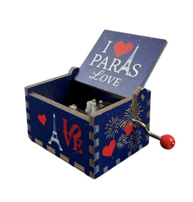 Boite pour manivelle musicale - Souvenir de Paris Tour Eiffel