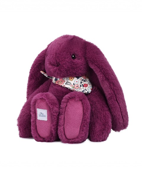 Peluche lapin prune 25 cm - Lapin Fleurette