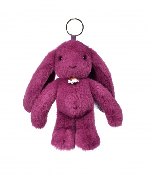 Porte clé en peluche Lapin Prune - 18 cm