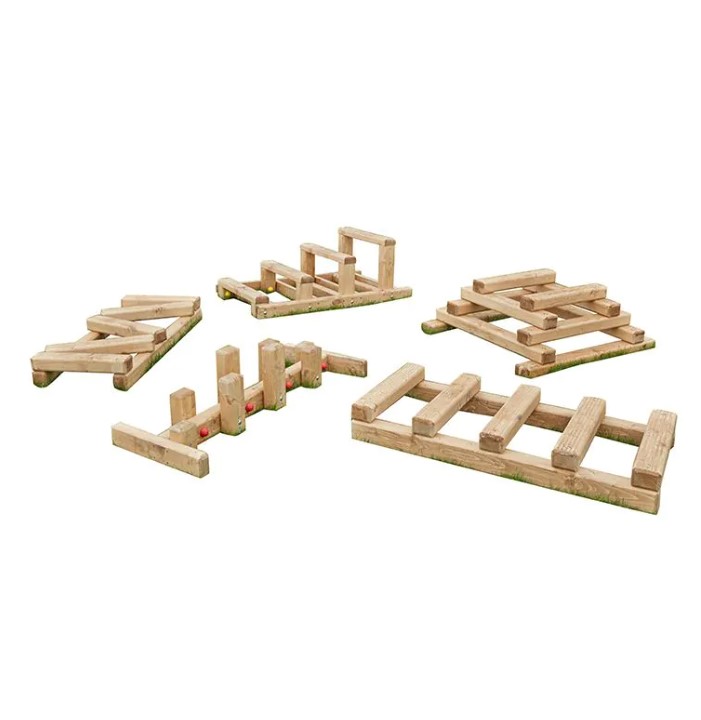 Ensemble parcours de motricité en bois 