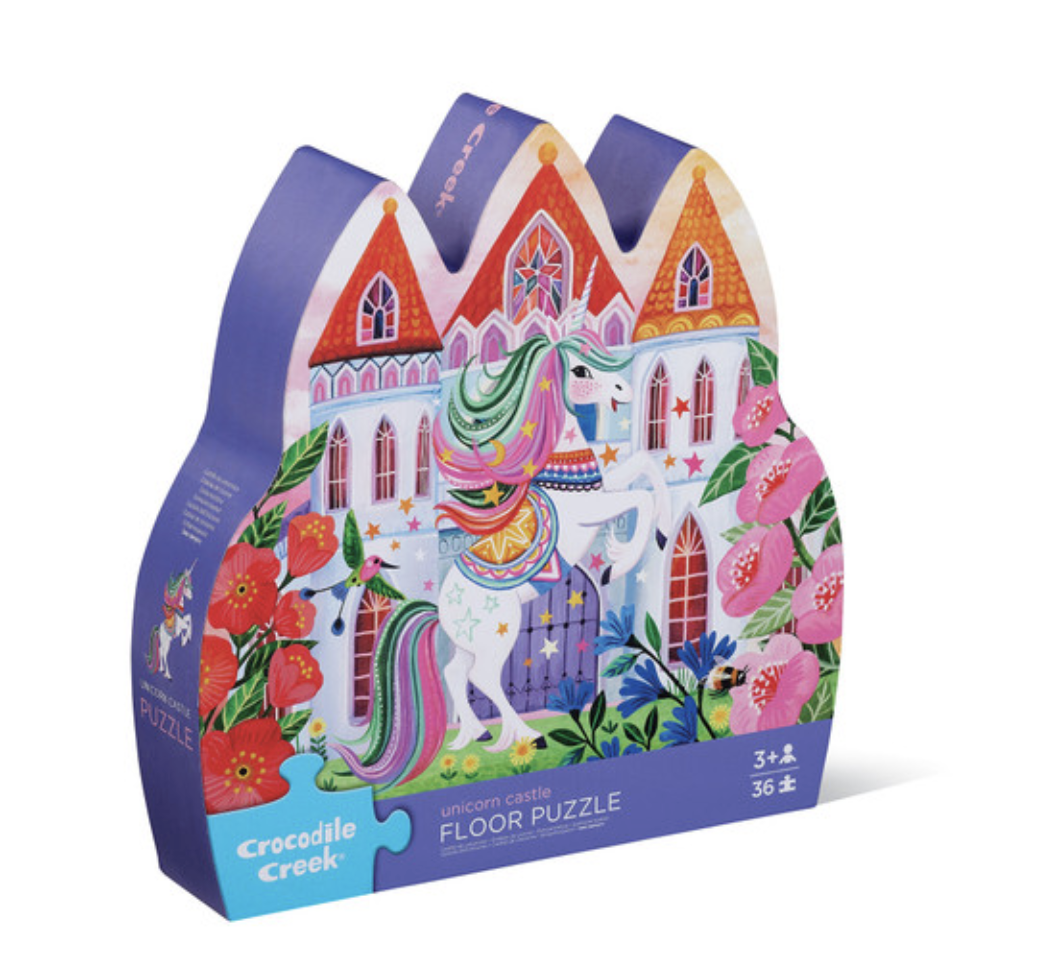 maxi puzzle - 36 pièces - château licorne