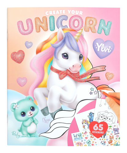 Ylvi create your unicorn - livre de stickers à colorier