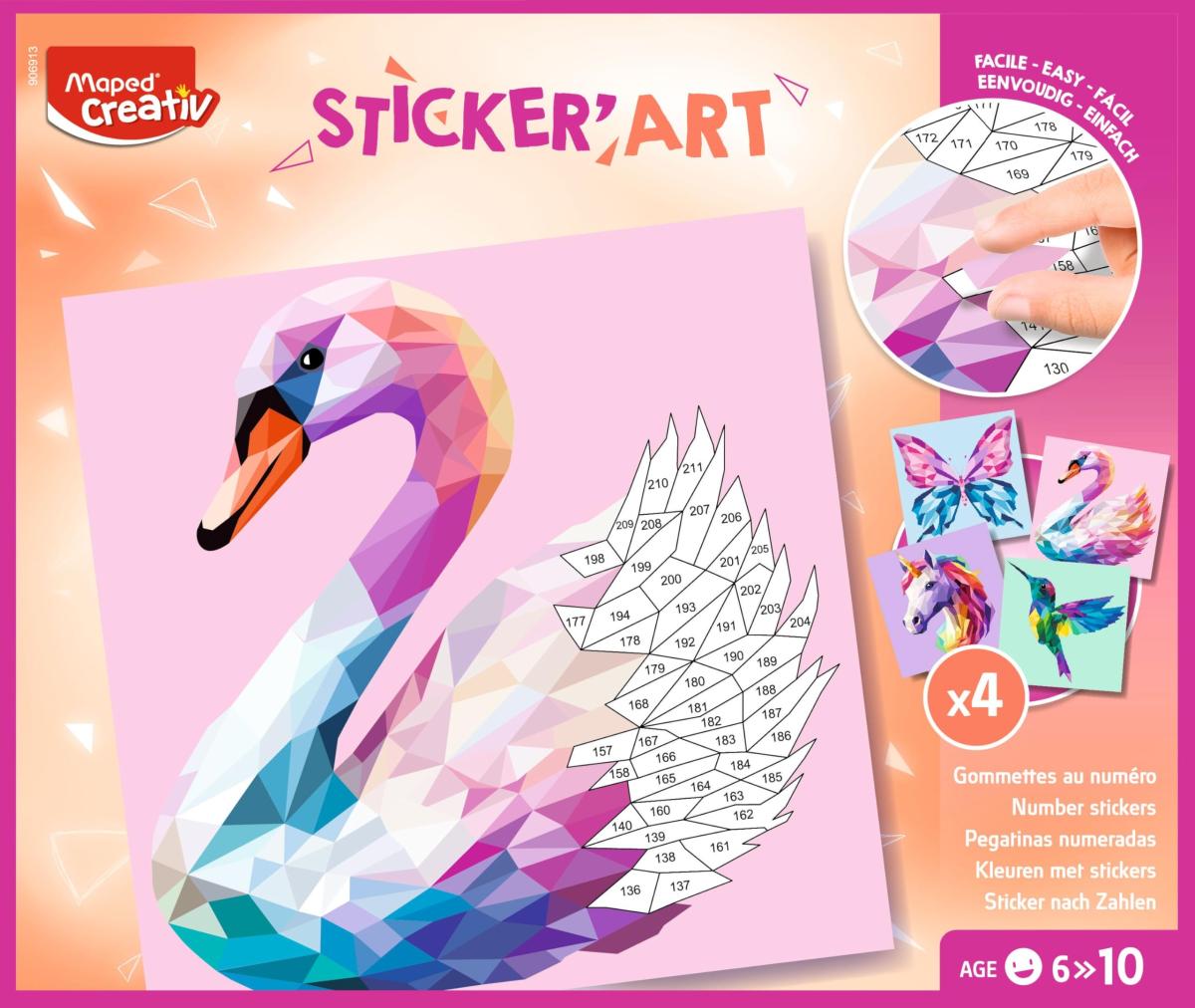 Sticker art - Gommettes au numero - Creatures elegantes