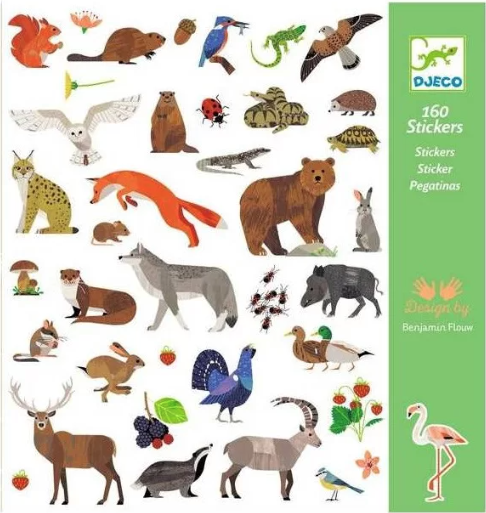 Stickers papier - 160 stickers Faune