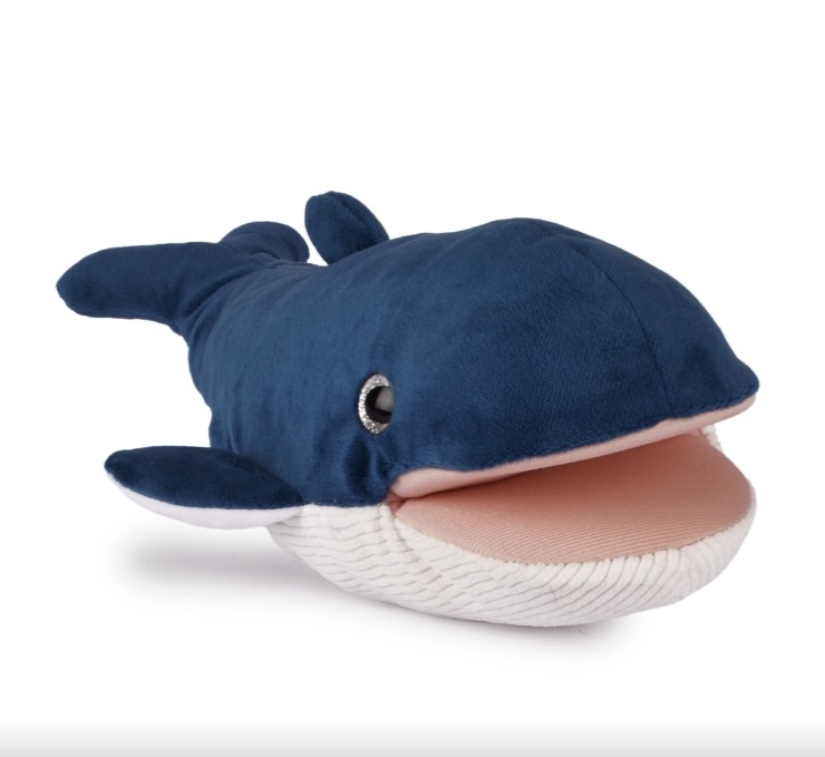 Marionnette Baleine bleue 30cm - Tresors Marins