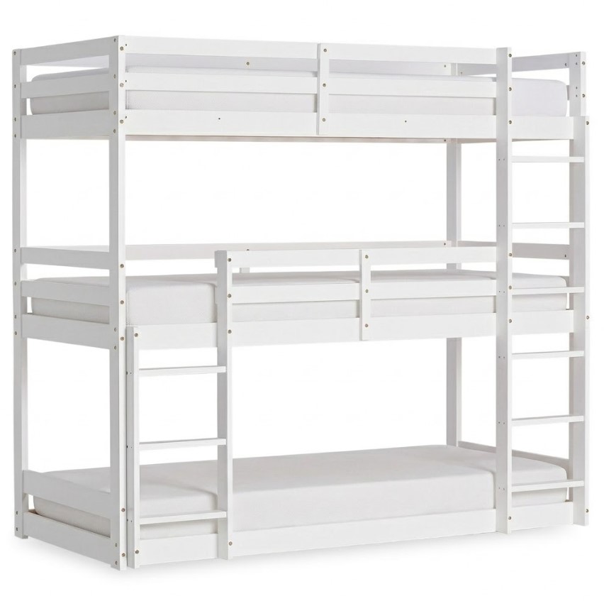Lit superposé triple 90x200 avec matelas