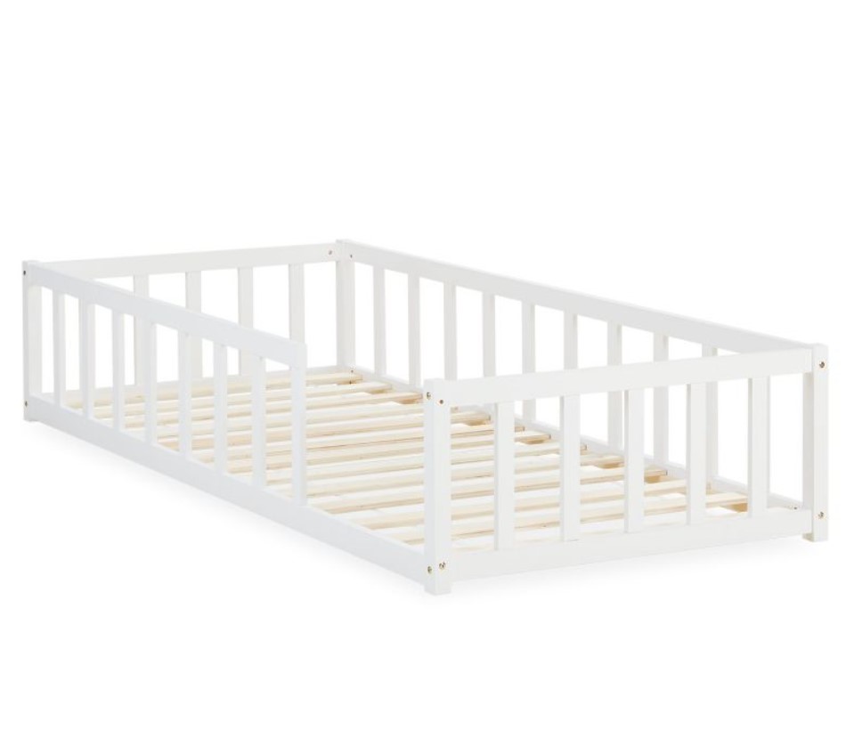 Lit de sol pour tout-petits 90x200 cm blanc