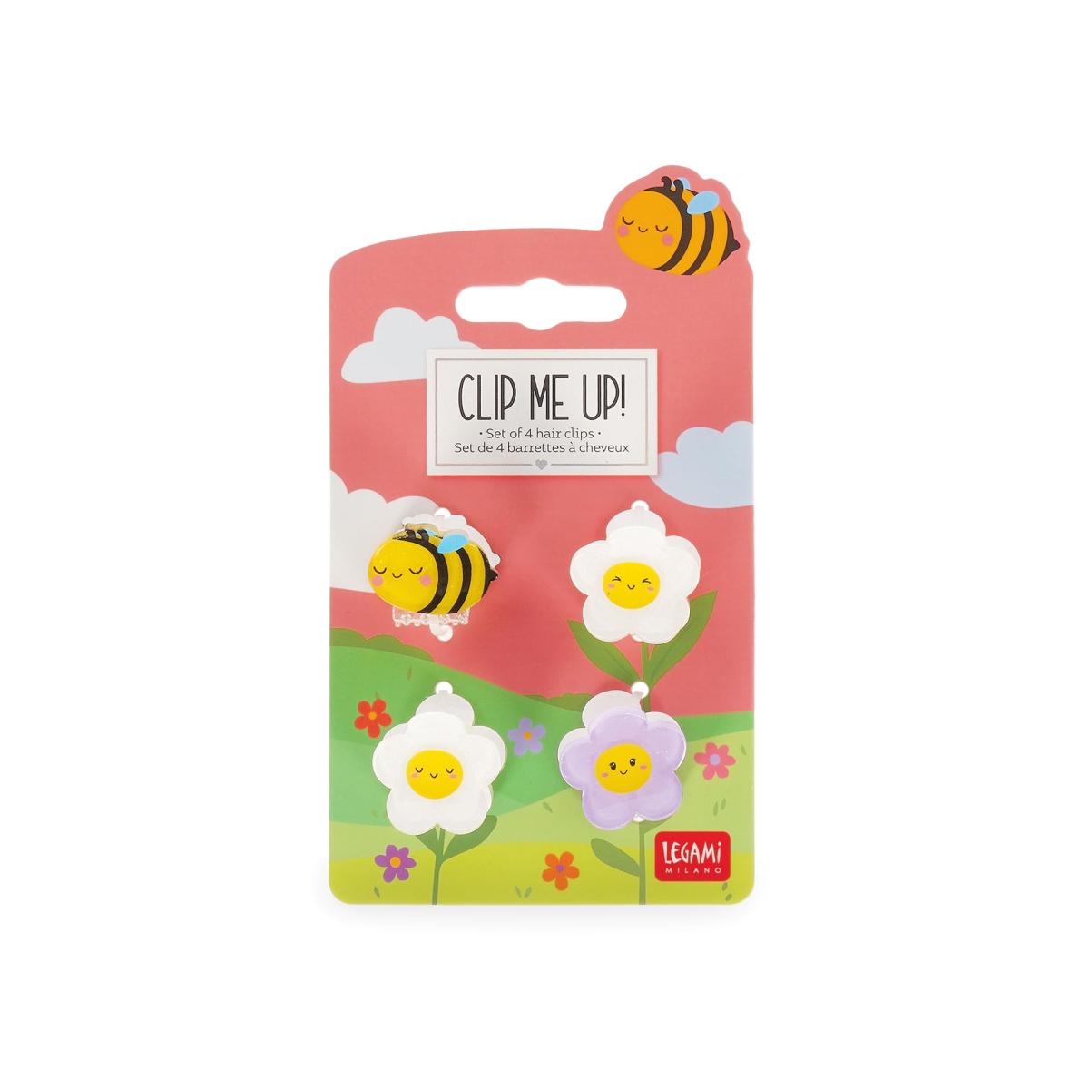 Clip me up! - set de 4 mini barrettes à cheveux - bee