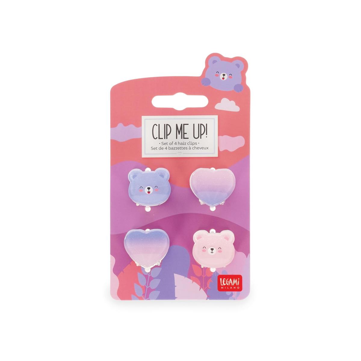 Clip me up! - set de 4 mini barrettes à cheveux - teddy