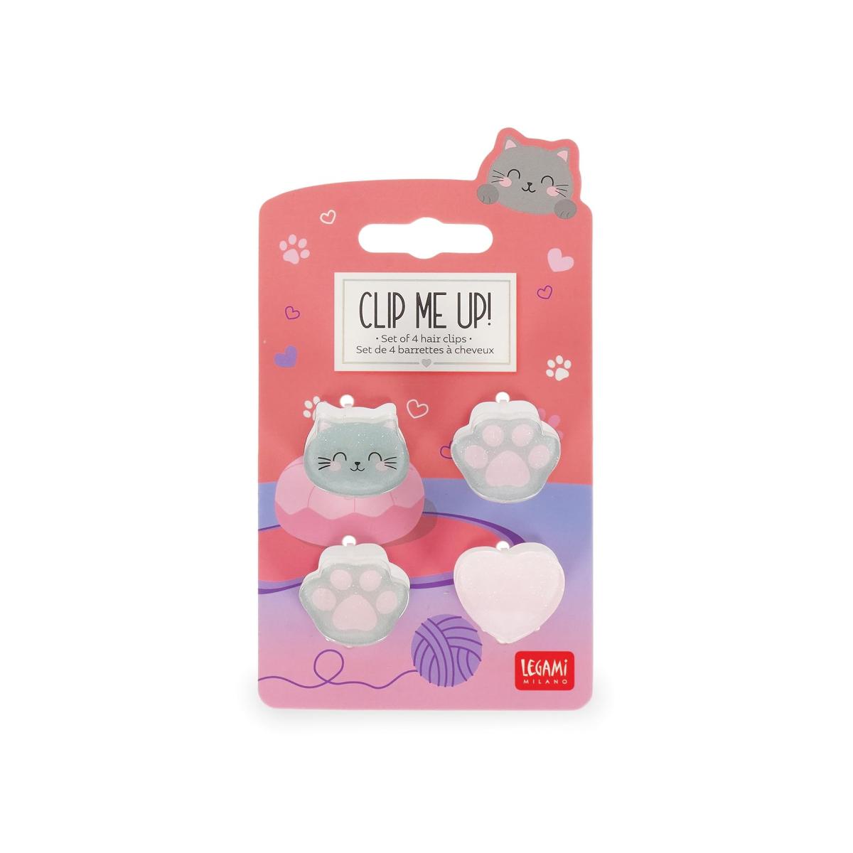 Clip me up! - set de 4 mini barrettes à cheveux - kitty