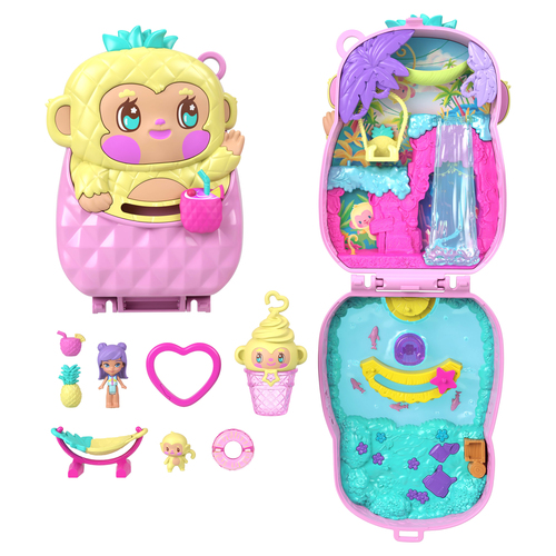 Polly Pocket-Coffret Ananas et Ouistiti-Jouet de voyage