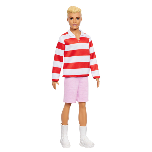 Barbie Fashionistas Poupee Ken -avec haut a rayures rouges et short
