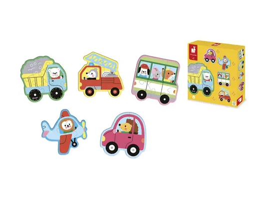 5 puzzles evolutifs - Vehicules