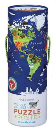 Puzzle Poster - 200 pieces - Animaux du monde