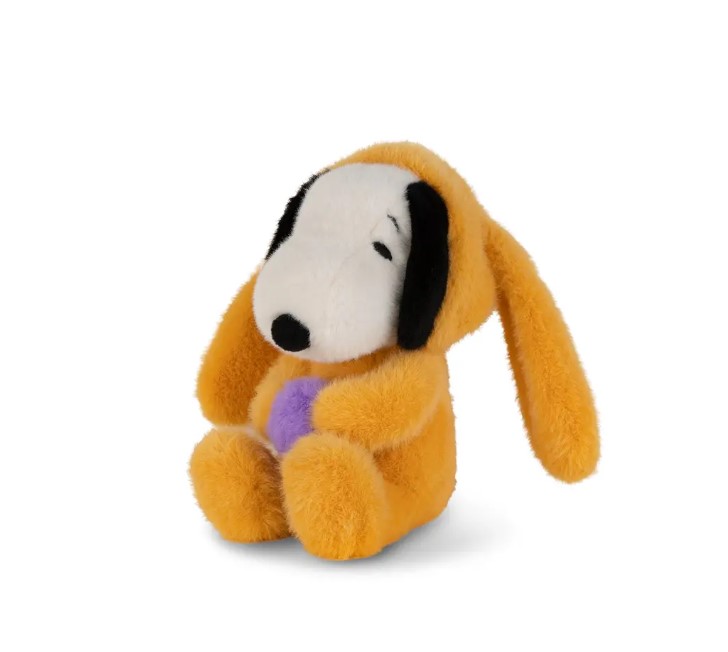 Peluche Snoopy Paques Fuzzy jaune ECO 16cm