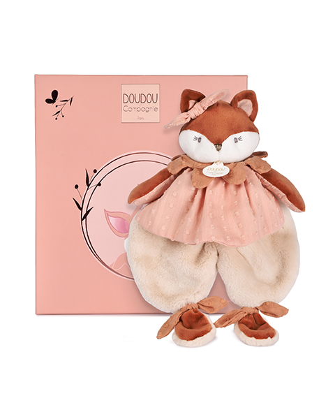 Doudou plat renard Mina - 29 cm