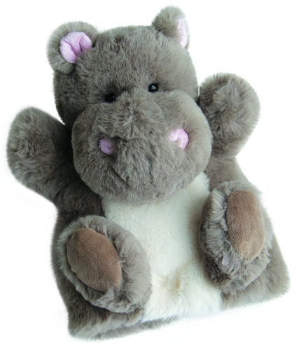 Marionnette a main - Hippopotame gris - 25cm