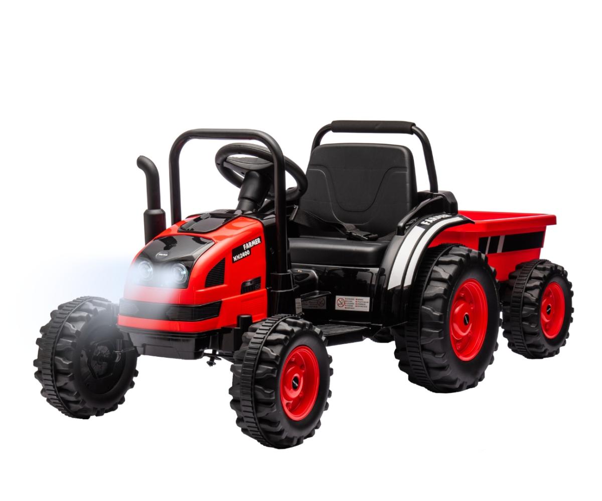 Tracteur électrique avec remorque Farmer Rouge