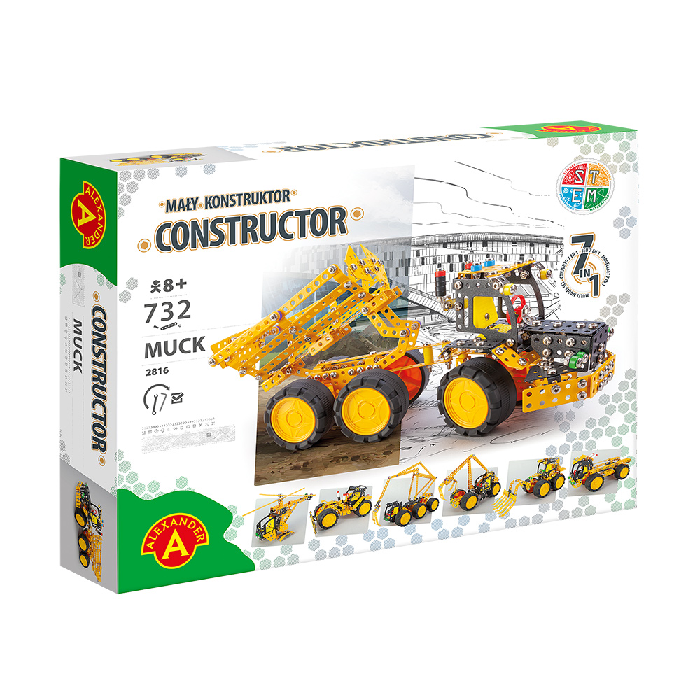 Jeu de construction 7 en 1 Muck Constructor Pro - 733 pièces