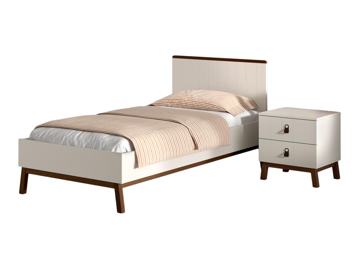 Ensemble Chambre sezane lit 90x200 + chevet clay