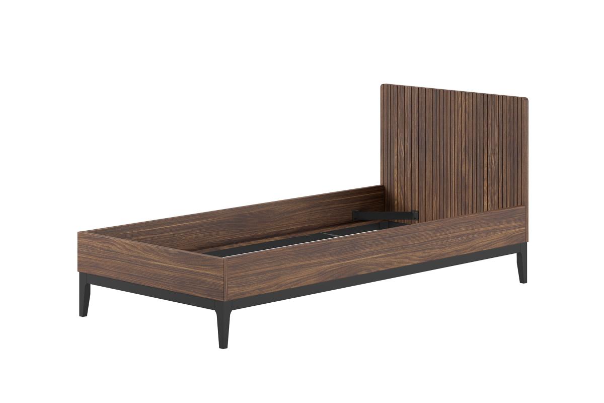 Lit ilyas 90x200 noyer + sommier