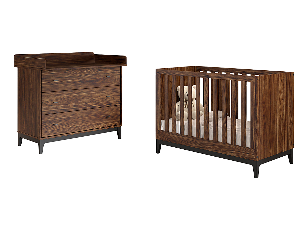 Ensemble Chambre ilyas lit bébé 60x120 + commode + plan à langer